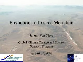 Prediction and Yucca Mountain