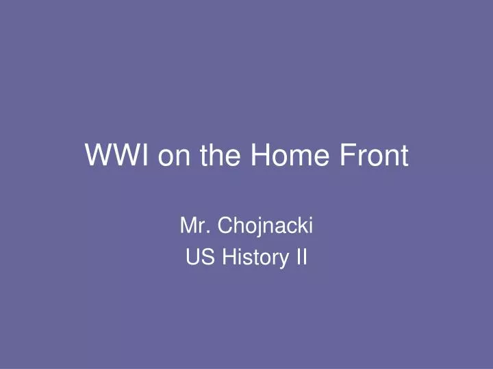 wwi on the home front