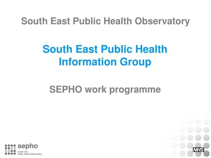 south east public health observatory