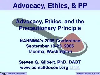 Advocacy, Ethics, &amp; PP
