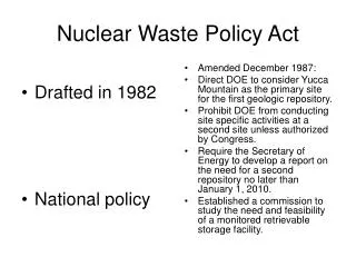 Nuclear Waste Policy Act