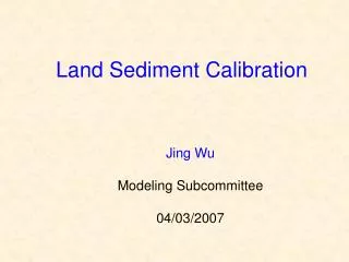 Land Sediment Calibration