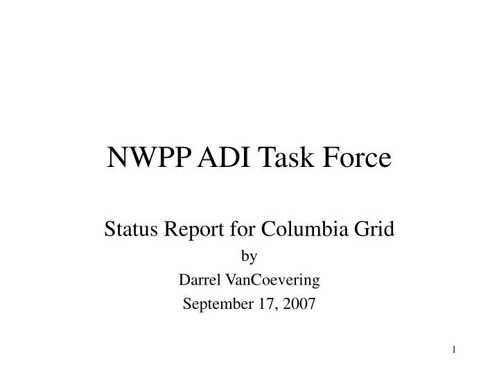 nwpp adi task force