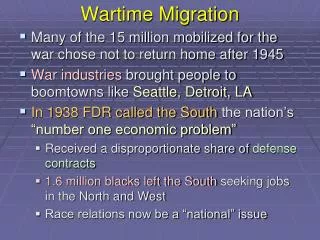 Wartime Migration