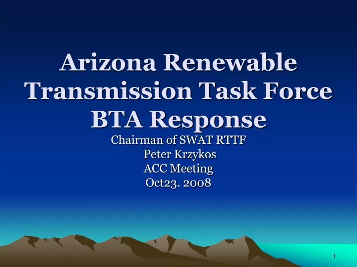 arizona renewable transmission task force bta response
