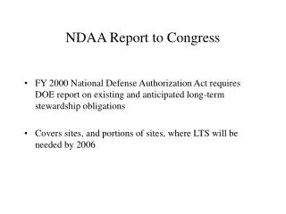 NDAA Report to Congress