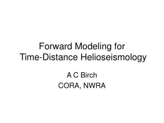 Forward Modeling for Time-Distance Helioseismology