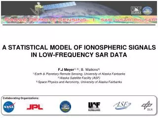 A STATISTICAL MODEL OF IONOSPHERIC SIGNALS IN LOW-FREQUENCY SAR DATA