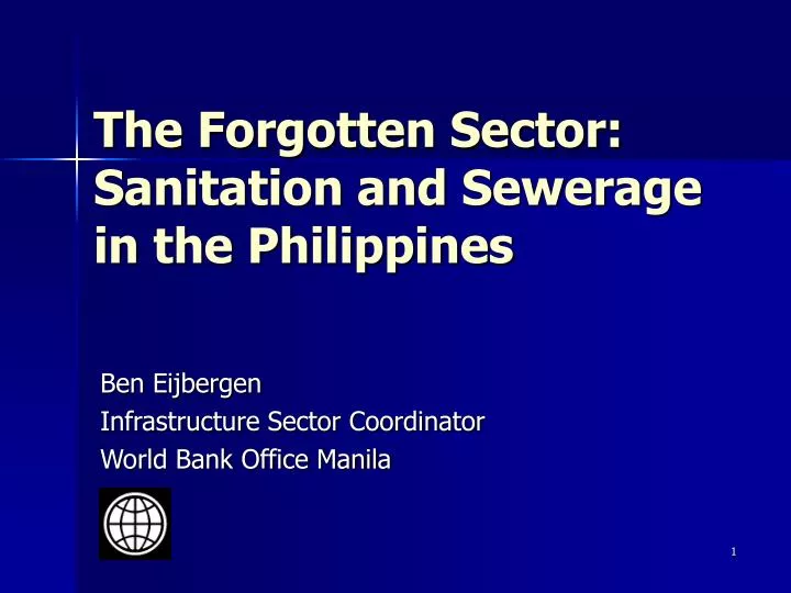 the forgotten sector sanitation and sewerage in the philippines