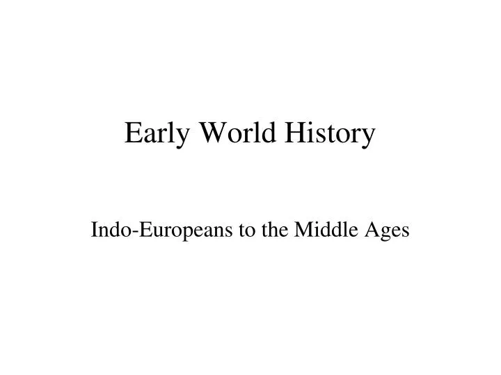 early world history