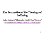 The Perspective of the Theology of Suffering