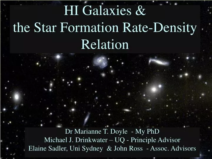 hi galaxies the star formation rate density relation