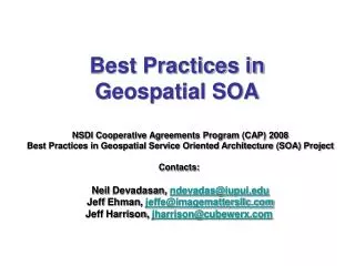 Best Practices in Geospatial SOA