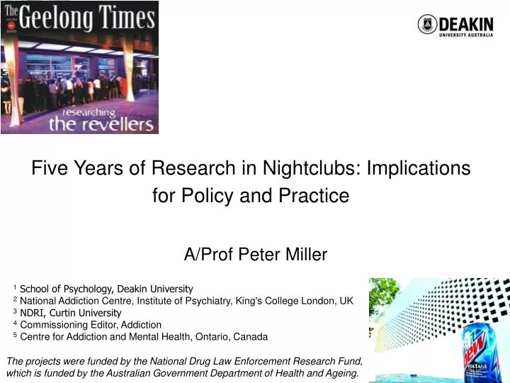 five years of research in nightclubs implications for policy and practice