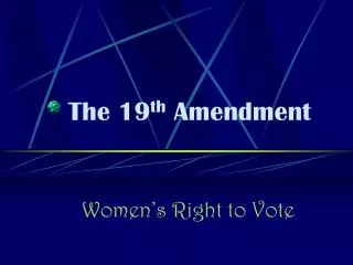 The 19 th Amendment