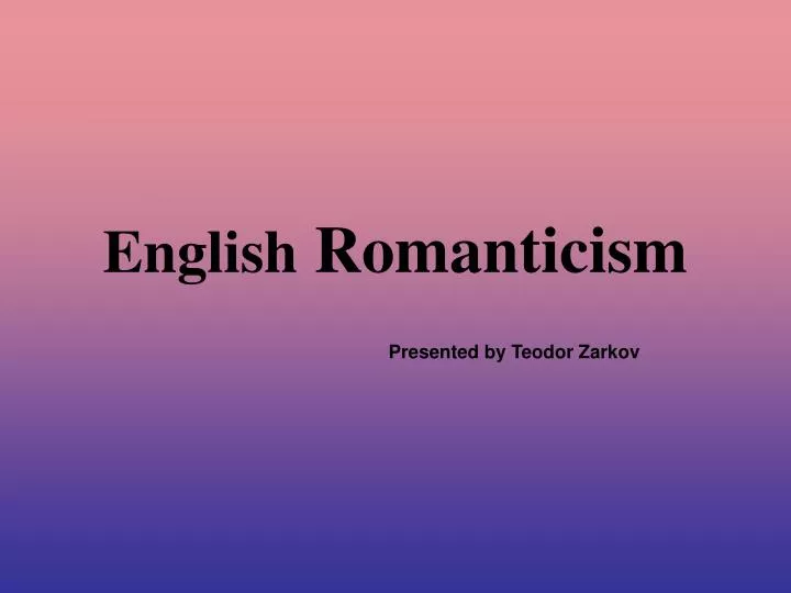 english romanticism
