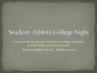 Student-Athlete College Night