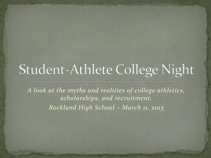 student athlete college night