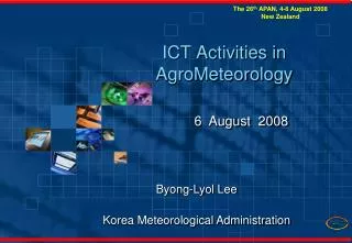 ICT Activities in AgroMeteorology