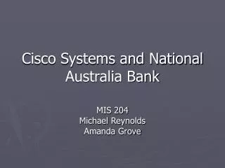 Cisco Systems and National Australia Bank