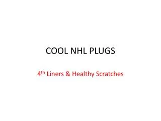 COOL NHL PLUGS