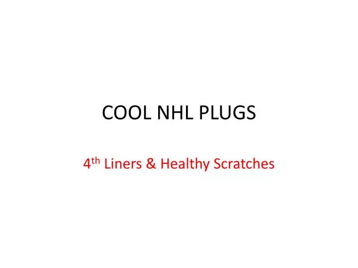 cool nhl plugs