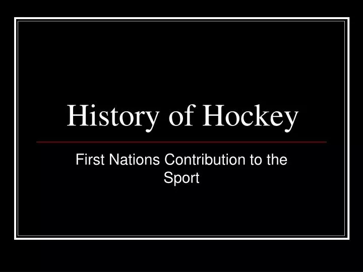history of hockey