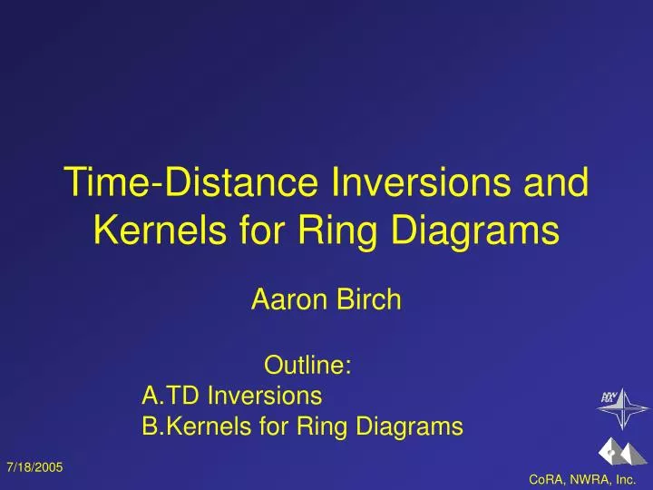 time distance inversions and kernels for ring diagrams