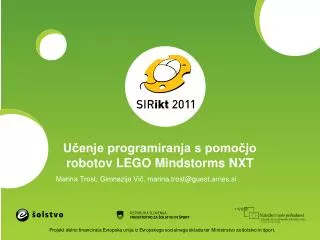 u enje programiranja s pomo jo robotov lego mindstorms nxt