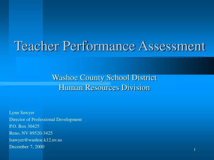teacher performance assessment
