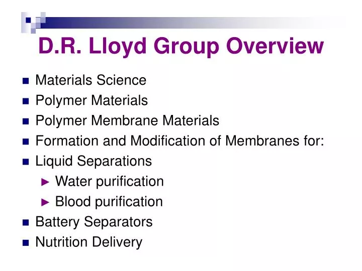 d r lloyd group overview