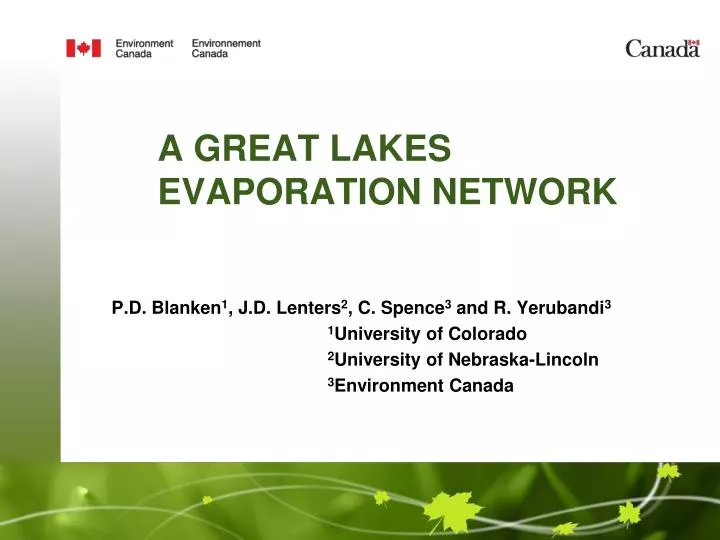 a great lakes evaporation network