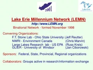 Lake Erie Millennium Network (LEMN) LEMN
