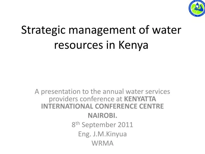 strategic management of water resources in kenya