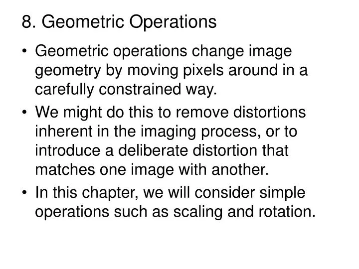 8 geometric operations