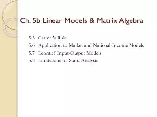 Ch. 5b Linear Models &amp; Matrix Algebra