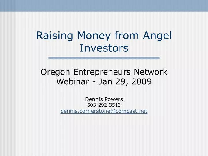 raising money from angel investors