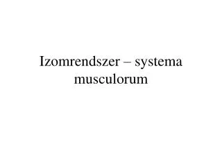 Izomrendszer – systema musculorum