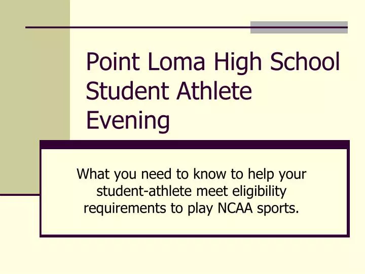 point loma high school student athlete evening