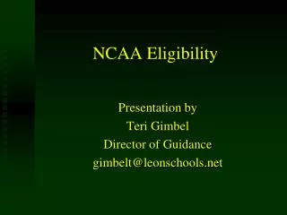 NCAA Eligibility