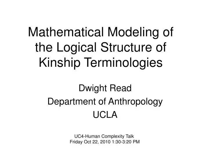 mathematical modeling of the logical structure of kinship terminologies