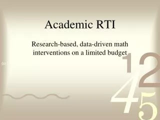 Academic RTI