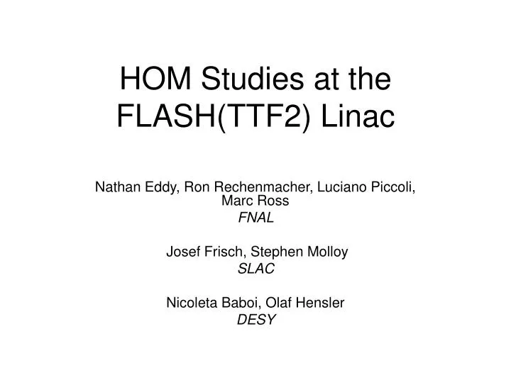 hom studies at the flash ttf2 linac