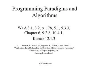 Programming Paradigms and Algorithms