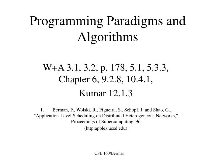 programming paradigms and algorithms