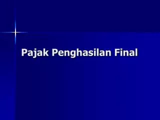 pajak penghasilan final