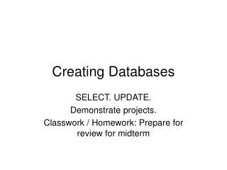 Creating Databases