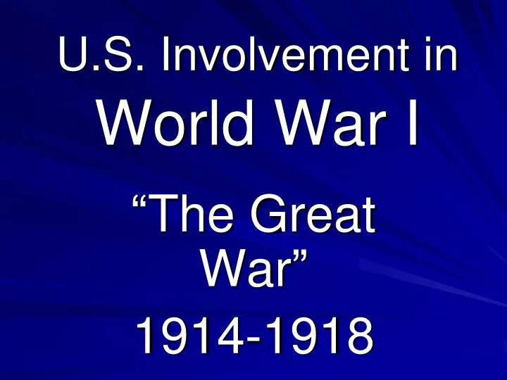 u s involvement in world war i