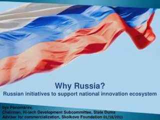 Why Russia? Russian initiatives to support national innovation ecosystem