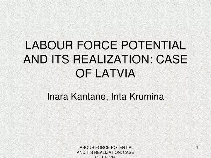 labour force potential and its realization case of latvia
